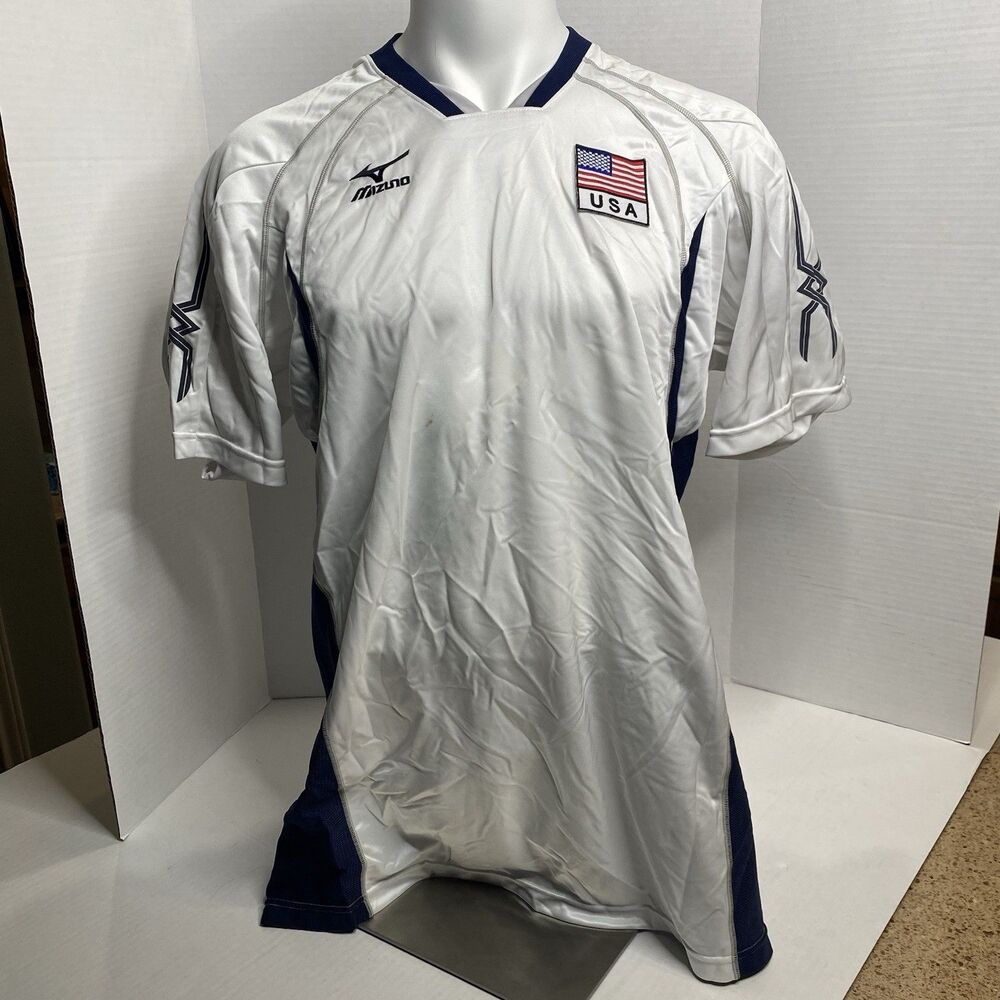 Mizuno Mens USA Volleyball National Olympic Team Issued Indoor Game Jersey Blank